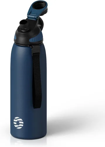 Vista 14 de Fjbottle Botella de agua aislada de acero inoxidable, botellas de agua a prueba de fugas de 32 onzas, vaso reutilizable de hielo, jarra de vacío