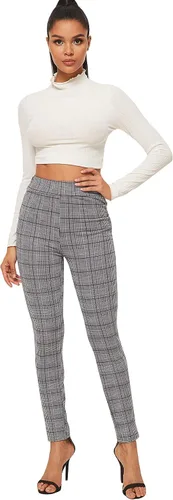 Vista 6 de SweatyRocks - Mallas de estilo informal para mujer, pantalones de trabajo elásticos de cintura alta
