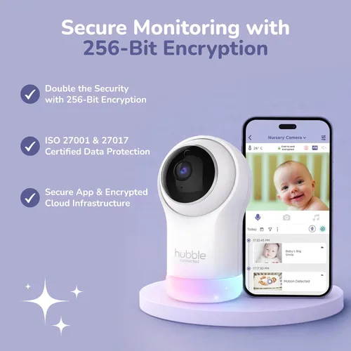 Vista 7 de Hubble Connected Nursery Pal Glow Smart Connect, monitor de bebé habilitado para Wi-Fi, vista desde teléfono inteligente compatible