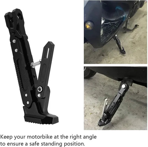 Vista 4 de EVGATSAUTO Soporte para motocicleta, aleación de aluminio CNC, negro, trasero, compatible con motocicleta
