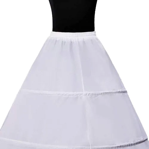 Vista 4 de Vestido de gala de boda con 3 aros para mujer, longitud hasta el suelo, enagua de crinolina