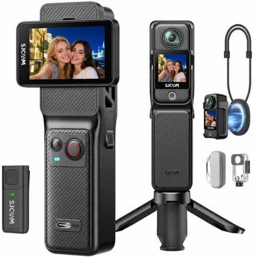 Vista 11 de SJCAM Cámara de vlogging C400 PRO 4K con micrófono inalámbrico, cámara de vlog de tarjeta de 128 GB, sensor ultra claro de 1/1.8 pulgadas, cámara