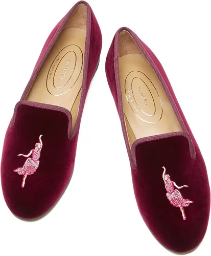 Vista 8 de Journey West Mocasines planos de terciopelo para mujer con bordado para fumar