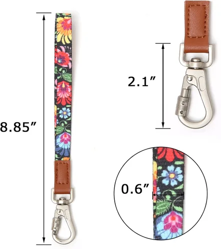 Vista 3 de RAINDEE Cordón de muñeca para llaves llavero cartera soporte de identificación teléfono celular cordón de pulsera para mujer correa de muñeca