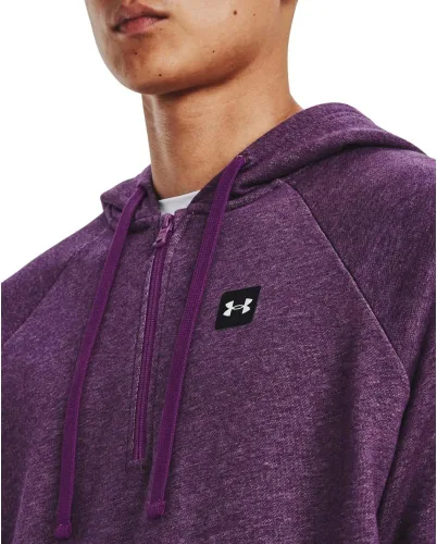 Vista 6 de Under Armour Rival - Sudadera de vellón con capucha y 12 cremallera para hombre