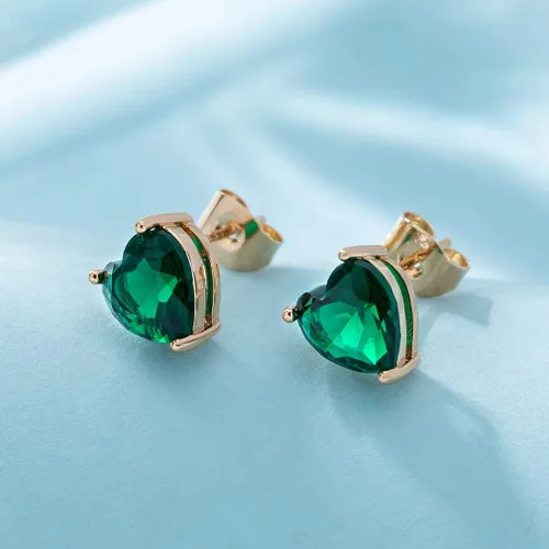 Vista 5 de Aretes de cristal austriaco con forma de corazón para mujer, joyería hipoalergénica de plata de ley 925