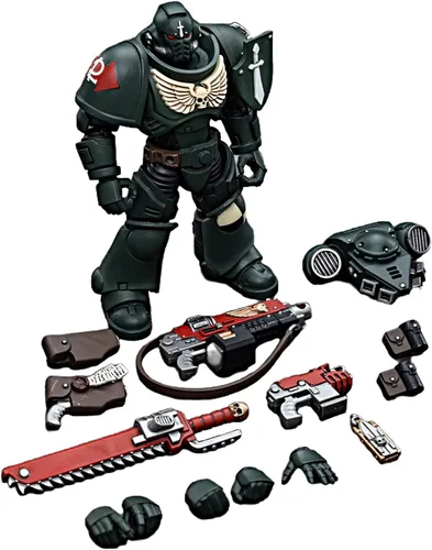 Vista 4 de JOYTOY Warhammer - Figuras de acción 40K 1/18 Dark Angels Intercessors, 4 unidades, modelo coleccionable para niños de 15 años o más, 4.8 pulgadas