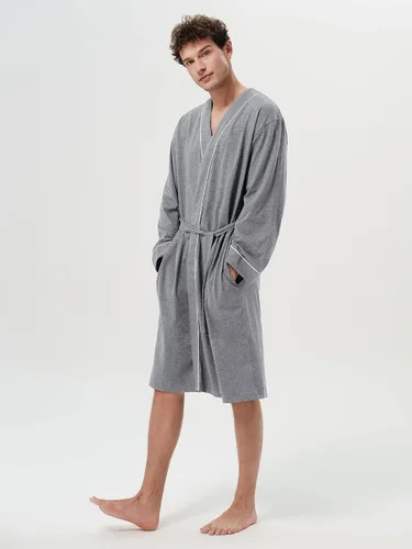 Vista 4 de SIORO Men's Cotton Robe Lightweight, Soft Kimono Knee Length Bathrobes for Spa and House, M-XXL