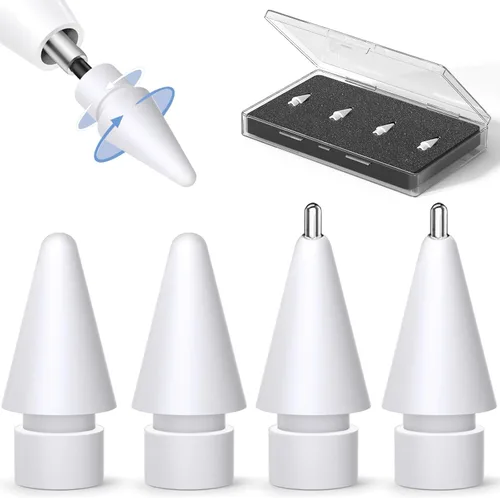 Vista 12 de Inesore Paquete de 8 accesorios de repuesto para puntas de lápiz Apple, compatible con Apple Pencil Pro/2ª generación/1ª generación/USB C, punta