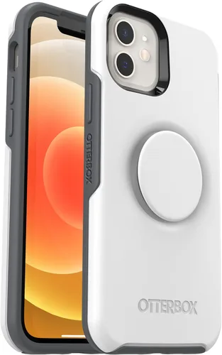 Vista 13 de OtterBox + Funda Pop Symmetry Series para iPhone 12 Mini (no 12, Pro, Pro Max) Embalaje no minorista - Transparente