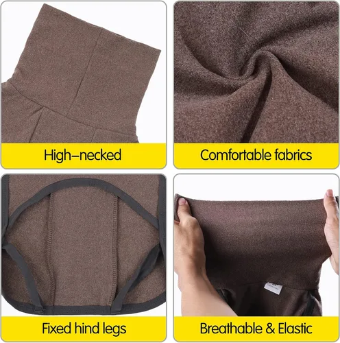 Vista 2 de Suéter Pullover para Perro Chaleco para Clima Frío para Perros Sudadera y Chaqueta para Perro para Uso Interior y Exterior (XX-Small, Marrón)