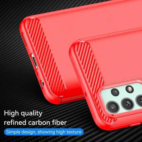 Vista 3 de M MAIKZI - Funda para Samsung Galaxy A23, TPU cepillado rojo, con protector de pantalla HD