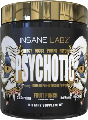 Vista 14 de Insane Labz Psychotic Gold, polvo de preentrenamiento altamente estimulante, concentración y energía de extrema duración, bombeo muscular