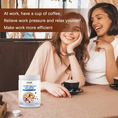 Vista 5 de ESUNM Colágeno de café helado con colágeno, mejora la condición mental y de la piel, buen gusto, 12.69 onzas (12.70 oz)