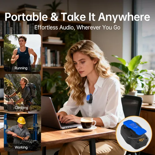 Vista 4 de Altavoz Bluetooth portátil, altavoz inalámbrico portátil con clip magnético, mini altavoz de sonido de alta fidelidad con 3 modos de luz, micrófono