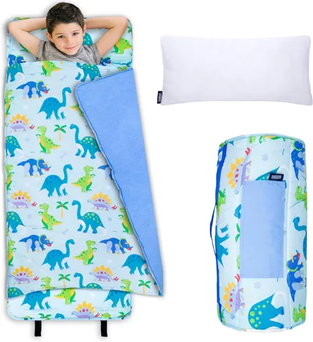 Vista 13 de Wildkin Kids Nap Mat with Pillow for Boys & Girls – Soft & Cozy Toddler Sleep Mat for Daycare, Preschool, Kindergarten & Travel, Ages 3–7, Machine