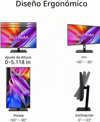 Vista 7 de ASUS ProArt PA32UCR-K Monitor profesional 4K HDR USB-C de 32 pulgadas