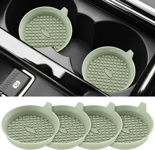 Vista 14 de ME.FAN Posavasos para Portavasos de Coche [Paquete de 4] Alfombrillas de Silicona para Tazas, Accesorios Interiores Universales Antideslizantes