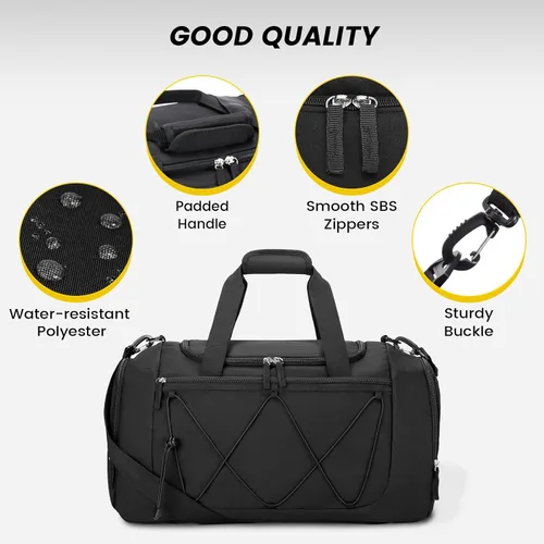 Vista 5 de Vorspack Bolsa de gimnasio para hombres Bolsa de lona de 151821 pulgadas para viajes, bolsa de lona ligera para artículos personales, bolsa