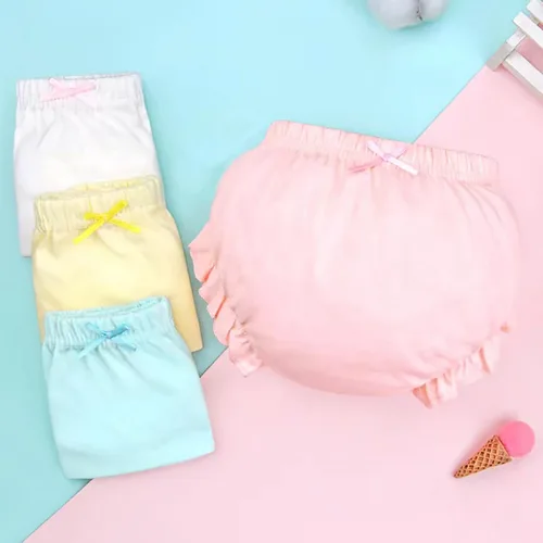 Vista 2 de 4 Pcs Baby Bloomers for Toddler Girls Newborn Diaper Covers for Girls Cotton Briefs Shorts Underwear