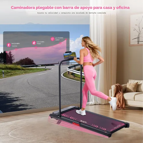 Vista 6 de Walking Pad with Incline and Handle Bar, 2026 Upgrade Electric Small Walking Pads Treadmills with Handles, Compact Treadmills for Home Small Spaces