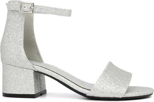 Vista 2 de London Fog Nikki - Sandalias de tacón bajo de dos piezas para mujer con correa al tobillo