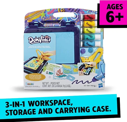 Vista 2 de Play-Doh DohVinci On the Go Art Studio - Funda para niños y adolescentes con 5 colores no tóxicos