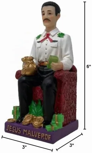Vista 4 de Cannan Jesús Malverde 6" "Bandido Generoso Malverde Ángel de los Pobres Narco Santo Figura