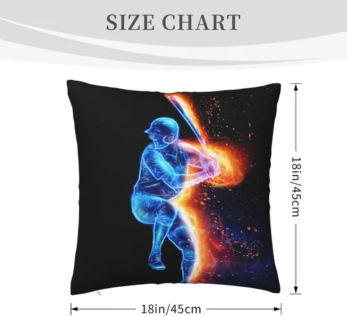 Vista 3 de Fundas de almohada con temática de béisbol para habitación de niños y niñas, fundas de almohada de estilo deportivo negro y azul