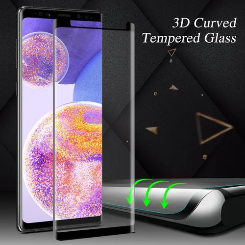 Vista 5 de MAYtobe Paquete de 2 protectores de pantalla de vidrio templado para Samsung Galaxy Note 8 Curvo 3D, sin burbujas, resistente a los arañazos