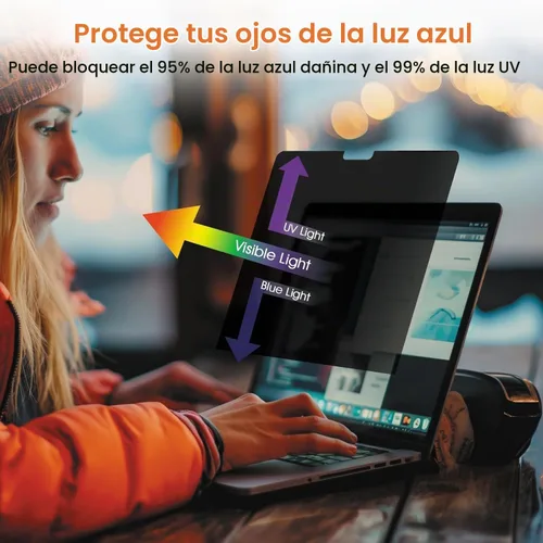 Vista 5 de Pantalla de privacidad para MacBook Pro de 13 pulgadas (2016, 2017, 2018, 2019, 2020, 2021, 2022, M1, M2)), reduce la fatiga ocular antirreflejos