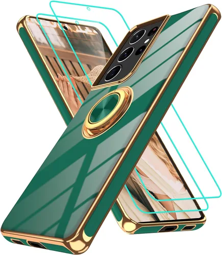 Vista 268 de Funda para Motorola Moto G 5G 2024: Funda Moto G Play 5G 2024 con 2 piezas de protectores de pantalla, soporte de anillo de rotación de 360°
