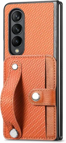 Vista 9 de Asuwish Funda de teléfono para Samsung Galaxy Z Fold 2 5G 2020 y accesorios para celular con correa para la muñeca, soporte para tarjeta de crédito