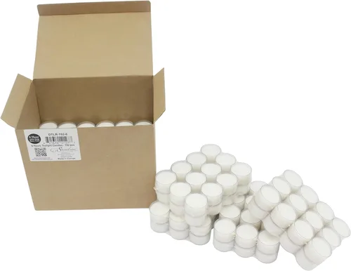 Vista 4 de Stonebriar - Paquete de 192 velas de té blancas sin perfume, tiempo de combustión extendido de 6 a 7 horas, taza transparente
