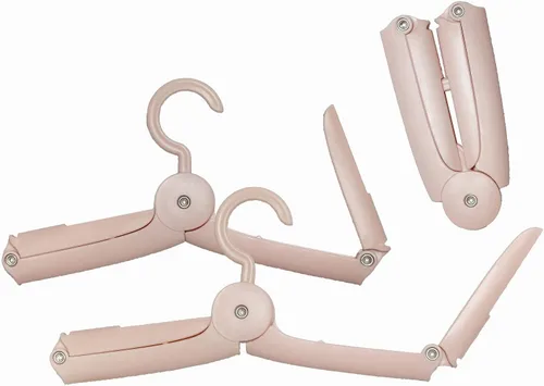 Vista 2 de Perchas plegables para ropa de viaje con clips, perchas portátiles de plástico para ropa, perchas de mano que ahorran espacio, estante de secado