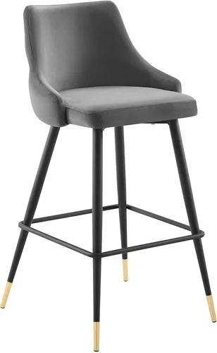 Vista 13 de Modway Adorn Performance - Taburete de terciopelo para mostrador, color gris