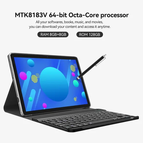 Vista 2 de Tablet, Tablet Android 14 más reciente de 10 pulgadas de 2025, MTK8183 Octa-Core, 16GB 128GB 1TB de expansión, WiFi 2.4/5G, cámara de 21MP, Gemini