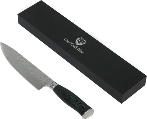 Vista 3 de Chef Craft German Elite - Cuchillo de chef de 8 pulgadas, hoja de 12 pulgadas de largo, acero inoxidable/negro