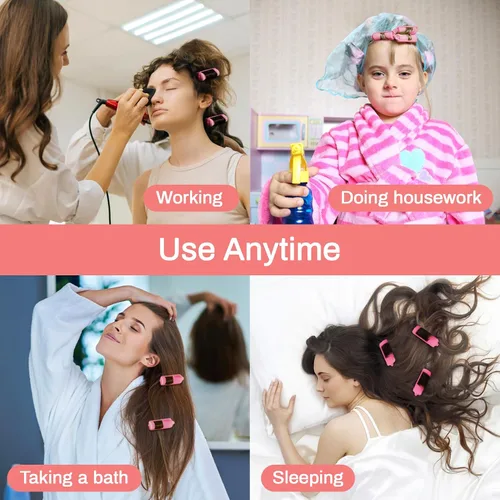 Vista 6 de MAQIHAN 40 rodillos de espuma para el cabello - rodillos de esponja de 0.98 pulgadas para rizadores de cabello sin calor para cabello corto/largo