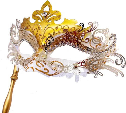 Vista 6 de Máscara veneciana para mujeres y hombres, para fiesta de disfraces, baile de graduación, Halloween, Mardi Gras
