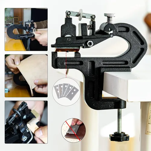 Vista 6 de Esquiador manual de cuero pelador Splitter adelgazamiento máquina de corte de artesanía en cuero máquina de ribete para proyecto de bricolaje