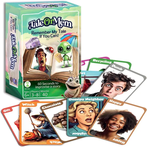 Vista 2 de Dos juegos de cartas únicos y familiares para horas de diversión en la noche familiar, mejoran la narración de historias, la memoria