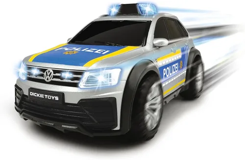 Vista 3 de DICKIE TOYS Volkswagen VW Tiguan R-Line – Coche de policía de 9.8 in con efectos de luz y sonido, SUV de policía, coche de juguete, para niños de 3