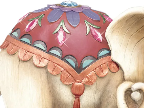 Vista 3 de The Hamilton Collection Trunks of Love - Juego de figuras de elefante hechas a mano