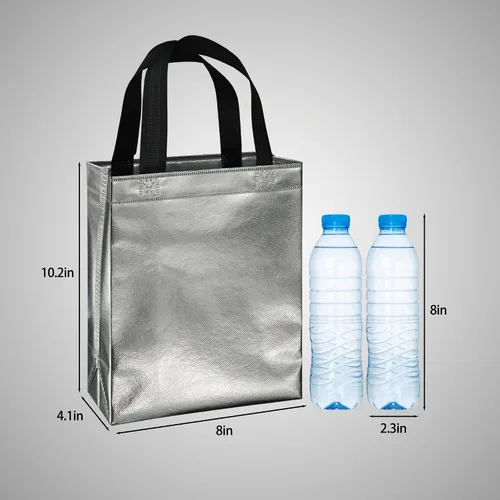 Vista 5 de BLEWINDZ 100 bolsas de regalo reutilizables medianas con asas - Ideales para obsequios de fiestas y bolsas de compras (10 colores)