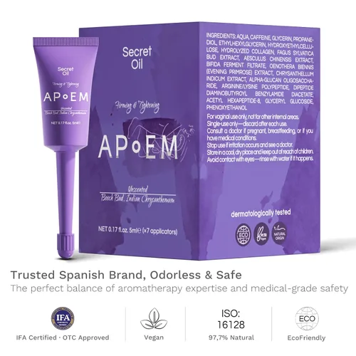 Vista 3 de APoEM Gel de cuidado reafirmante femenino para mujer 1 caja x 7 piezas Fórmula de hidratación botánica y equilibrio del pH Soporte hidratante