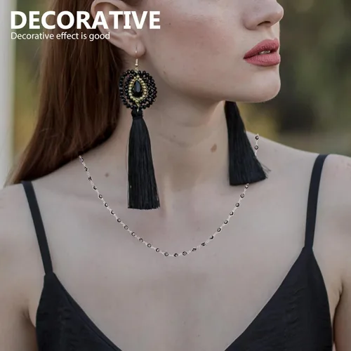 Vista 5 de EXCEART 1 rollo de collar contra el mal de ojo, cadena para hacer joyas, cadenas de collar a granel para collares, manualidades