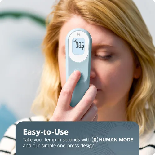Vista 2 de Greater Goods Termómetro digital infrarrojo sin contacto para adultos, niños y bebés, termómetro de frente con agarre ergonómico, alarma de fiebre