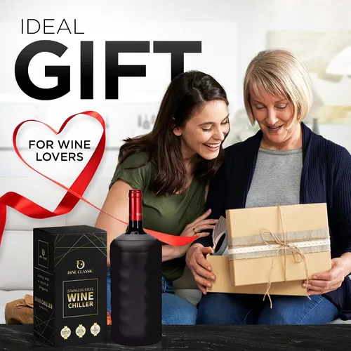 Vista 8 de Enfriador de vino premium - Enfriador de botella de acero inoxidable de 750ml, de doble pared y aislado al vacío - Mantiene el vino frío por más