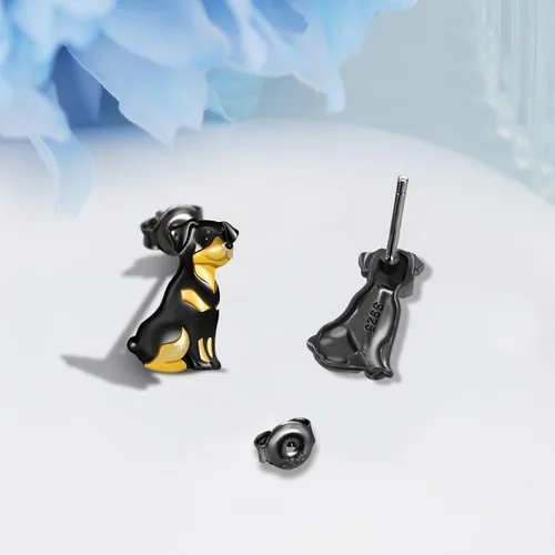 Vista 3 de Aretes de perro Yorkiepastor alemánbulldog francéscorgichihuahuarottweiler aretes para mujeres y niñas, joyería de perro, regalos para mujeres